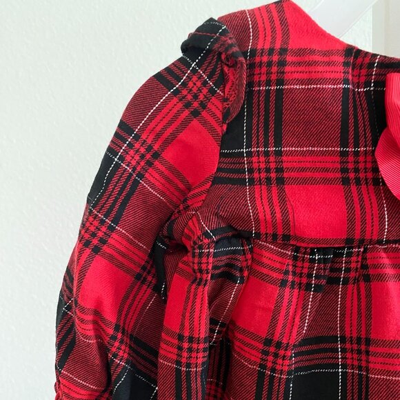 Rare Editions Baby Girls Red Plaid Ruffled Top & Knit Leggings Sz 6-9M Holiday - Picture 3 of 5